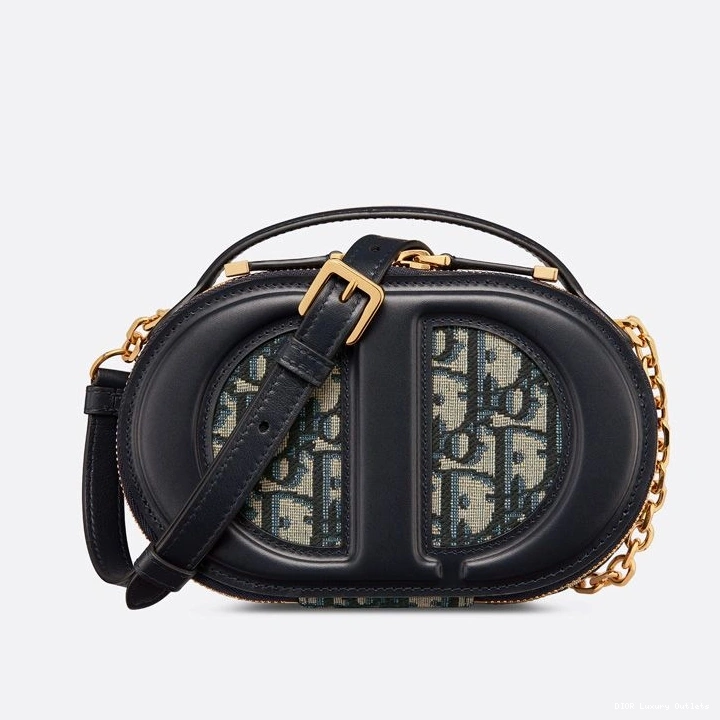 Cheap Canvas Oblique Motif Blue CD Oval Camera Bag Dior Signature 0728 Luxury
